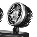 12V/24V Dual Head Car Fan  Recreational Vehicle Cooling Fan Rotating Oscillating Dashboard Ventilation Air Cooler