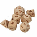 7Pcs Woodmade Polyhedral Dices Set Role Playing Game Dice Gadget for Dungeons Dragon Games Gift