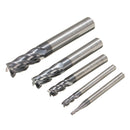 5pcs Tungsten Carbide 4 Flutes End Mill Cutter Straight Shank 2-10mm Milling Cutter Set CNC Tool