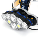 XANES 3300LM 2T6+4*XPE+2*COB LED Headlamp 8 Modes with 2*18650 Batteries Rechargeable Camping Cycling Hunting Emergency Lantern
