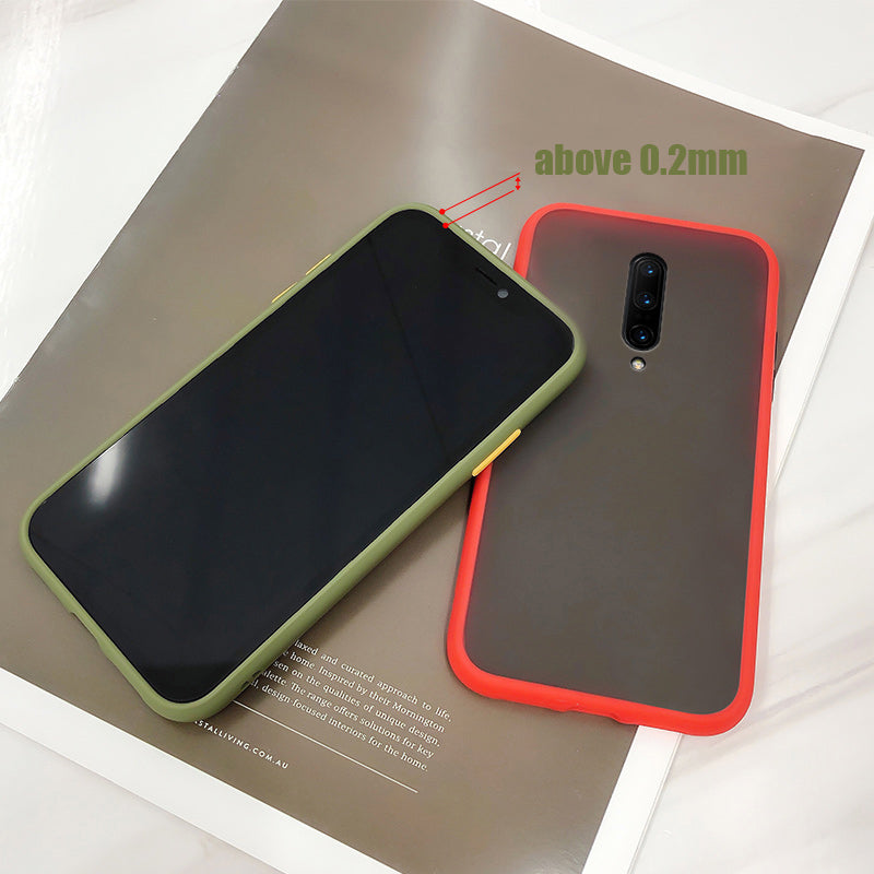 For OnePlus 7 Pro Case Bakeey Armor Shockproof Anti-fingerprint Matte Translucent Hard PC&Soft TPU Edge Protective Case
