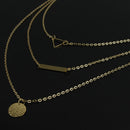 Fashion Round Sequined Rectangular Sequined Hollow Triangle Short Necklace