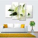 Miico Hand Painted Four Combination Decorative Paintings Botanic Lily Flower Wall Art For Home Decoration