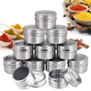 12Pcs/Set Magnetic Spice Tins Round Spice Container Spice Storage Boxes Magnetic Spice Jars for Kitchen Restaurant Hotel Canteen