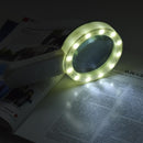 30X Illuminated Large Magnifier Handheld 12 LED Lighted Magnifying Glass for Seniors Reading Soldering Jewelry Exploring