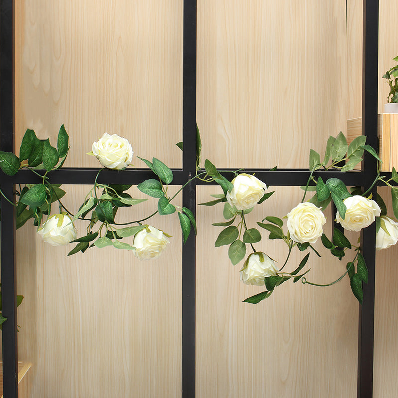 Artificial White Rose Flower Hanging Garland Wedding Party Garden Decorations 2m