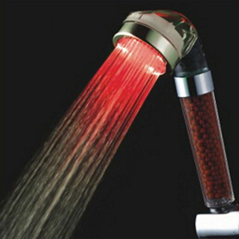 Temperature Control Color Change LED Light Shower Head Bathroom SPA Sprayer