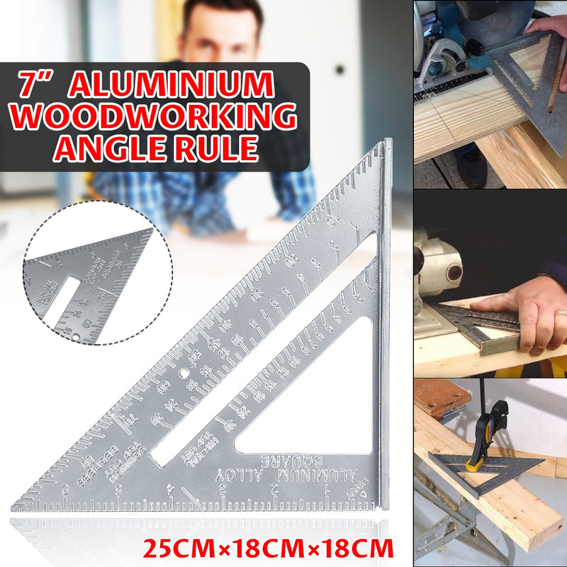2pcs Aluminum Alloy 7 Inch Metric Triangle Angle Ruler Woodworking Square Layout Tool