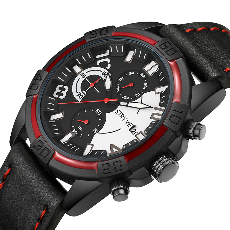 STRYVE S1001 Fashion Chrono Time Date Display Stopwatch Men Sport Quartz Watch