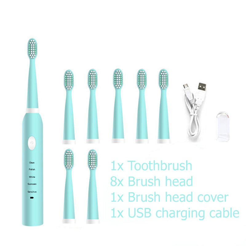 USB Intelligent Electric Toothbrush Portable Waterpoof Sonic Powerful Vibration Toothbrush Soft Brush Tooth Cleaner for Kids