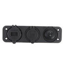 QC3.0 Dual USB Charger Voltmeter 12V Lighter Socket Splitter Power Button Switch For Car Motorcycle Boat Truck