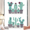 Miico FX82028 Cartoon Wall Sticker Cactus Printing Sticker Glass Door Wall Decoration Stickers DIY Sticker