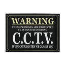 A3 Security Warning Sign Protected By 24 Hour CCTV Security Camera Sign Metal Waterproof Black
