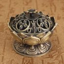 Lotus Cone Incense Burner Holder Flower Statue Censer Chinese Style Buddhist Meditation Home Decor