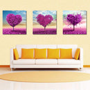 Miico Hand Painted Three Combination Decorative Paintings White Flower Wall Art For Home Decoration