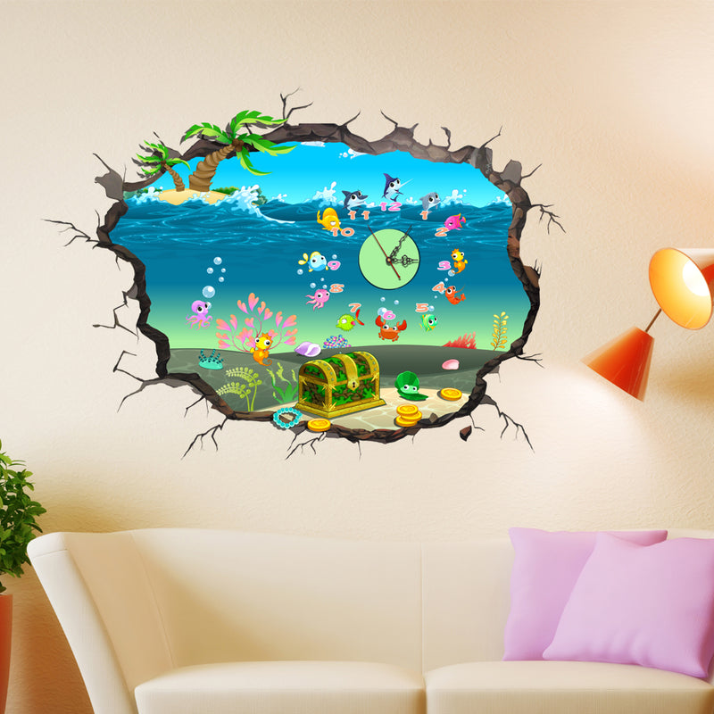PAG 3D Large Removable Wallpaper clock Creative Wall Sticker Home Decoration