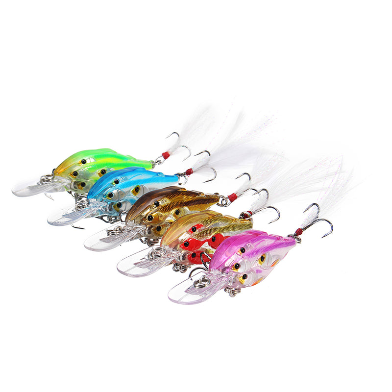 ZANLURE 5Pcs/Set 7cm 6.2g Fishing Lure Crankbaits Hook Fish Crank Tackle Lipless Swimbait Hard Lures