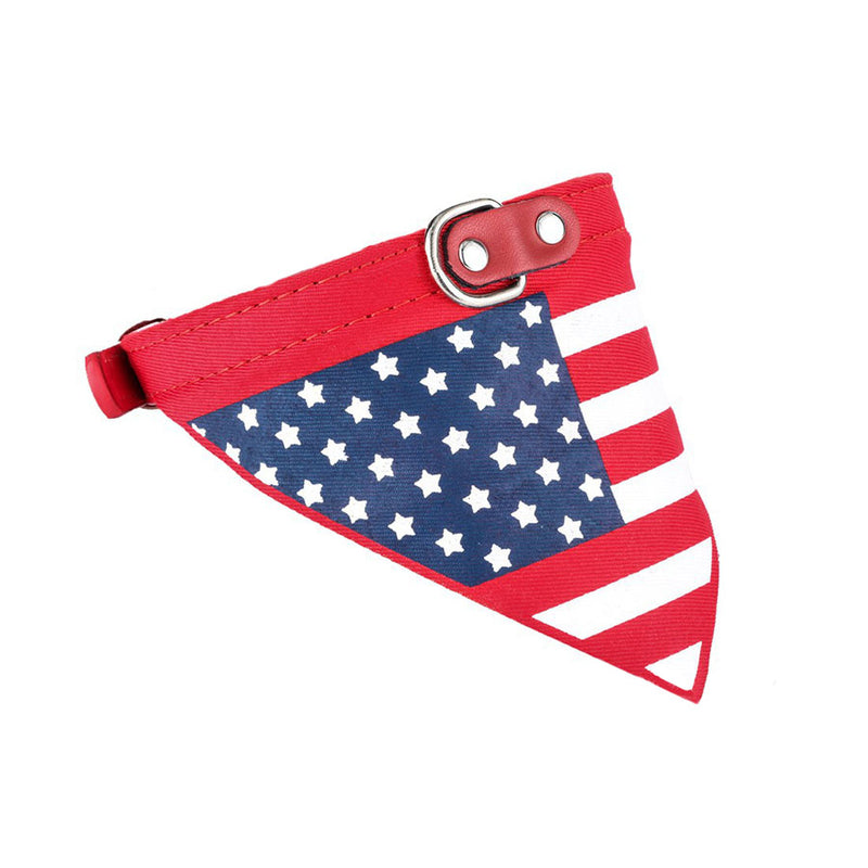 Yani HG-PLJ1 Pet Dog American Flag Collar Pet PU Canvas Decorative Cool Collar