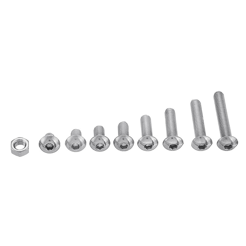 600Pcs M5 304 Stainless Steel Hex Socket Cap Head Screw Washer Nut Kit 6-30mm Optional Length