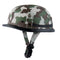 BYB Retro Cruiser Half Face Helmet Motorcycle Riding Leather Camouflage/Black