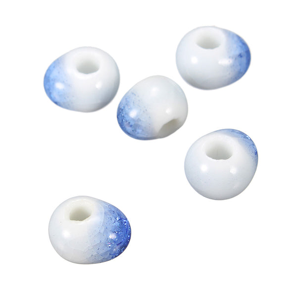 5Pcs 8mm Round Frozen Ceramic Loose Beads Handmade DIY Jewelry Making