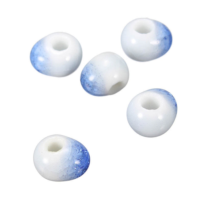 5Pcs 8mm Round Frozen Ceramic Loose Beads Handmade DIY Jewelry Making