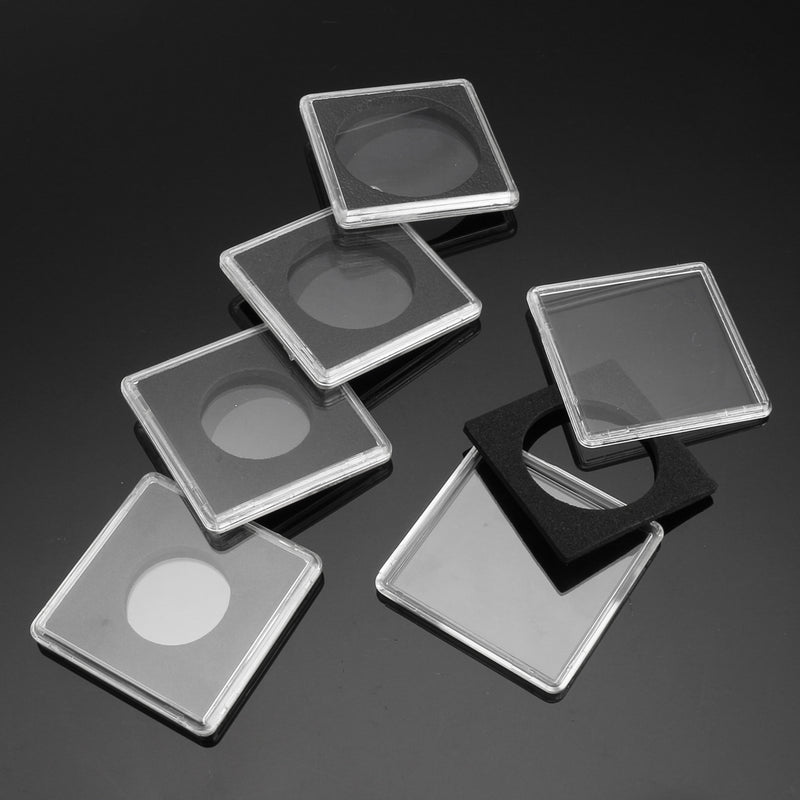 5 Sizes Clear Square Coin Capsule Box Quadrum Coin Holder 24.5mm to 40.5mm