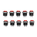 Wendao R13-507 125V 6A 16mm No Lock Self-reset Switch Push Button OFF/ON 10pcs