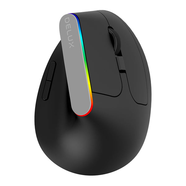 Delux M618C Wireless Vertical Mouse Ergonomic Multi-button 6 Buttons 1600DPI Optical 3D Mice With LED light For PC Laptop Computer