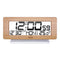 FanJu FJ3523W Desk Clock Electronic Digital Table Clock LED Wooden Indoor Thermometer