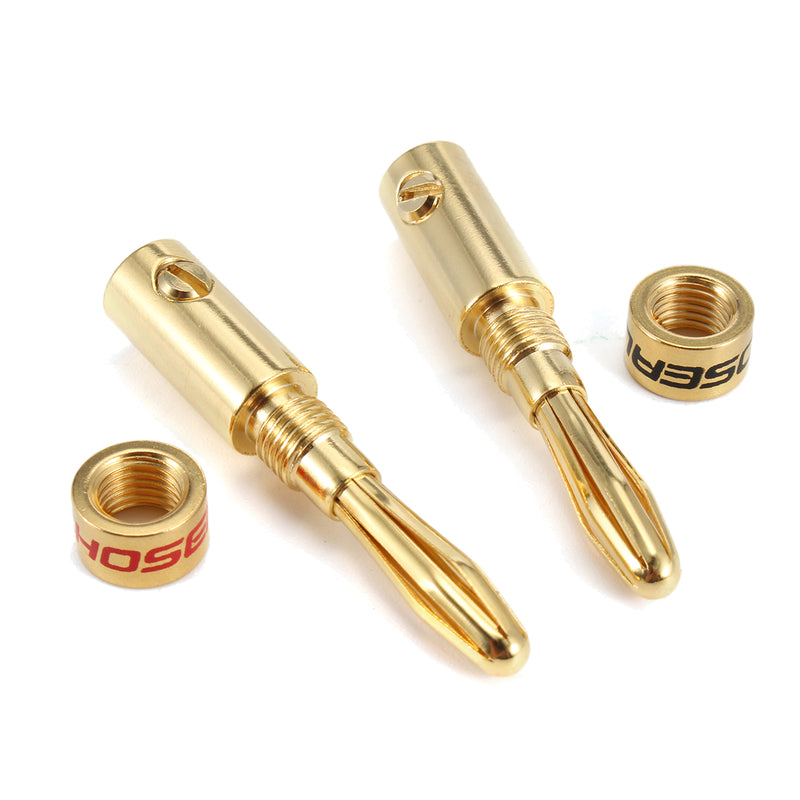 4PCS Cable Connector Screws Free Soldering Banana Pure Copper HI-FI Terminal For Speaker
