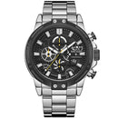 MEGIR 2108 Luxury Big Dial Chronograph Business Style Stainless Steel Men Watch Quartz Watch