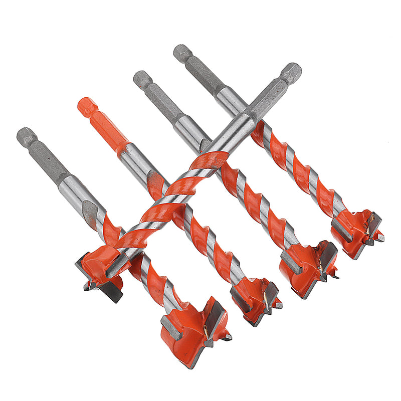 5pcs 16-25mm Hex Shank Twist Forstner Drill Bit Set Hinge Hole Cutter Woodworking Hole Saw