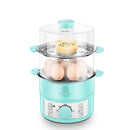 LIFE ELEMENT Egg Steamer Stainless Steel 600W Timing Egg Cooker Double-decker Mini Breakfast Machine
