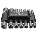 Drillpro 14pcs 1/4 Inch Hex Shank Power Nut Driver Drill Bit Set SAE Metric Socket Wrench Screw Screwdriver
