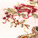 Sequins Applique Embroidered Peacock Multiple Rhinestone DIY Sewing Trim Decorations