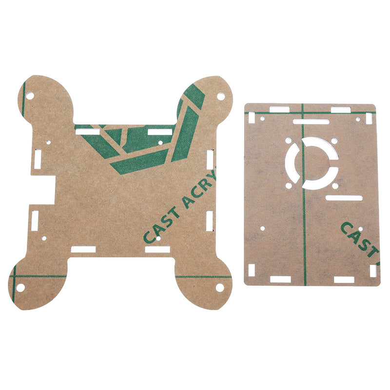 3Pcs Black Acrylic Wall Mounted Protective Case Support Cooling Fan for Raspberry Pi 4 Model B