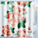 71''x71'' Long Peach Blossom Pattern Waterproof Polyester Shower Curtain with Hooks
