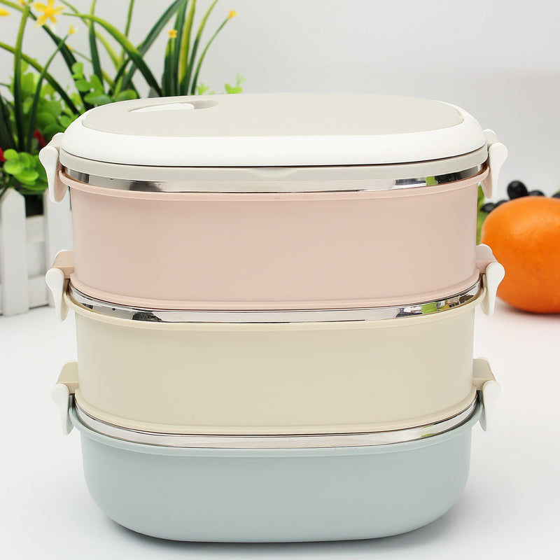 3 Tiers Stainless Steel Lunch Box Portable Bento Insulated Thermal Food Container