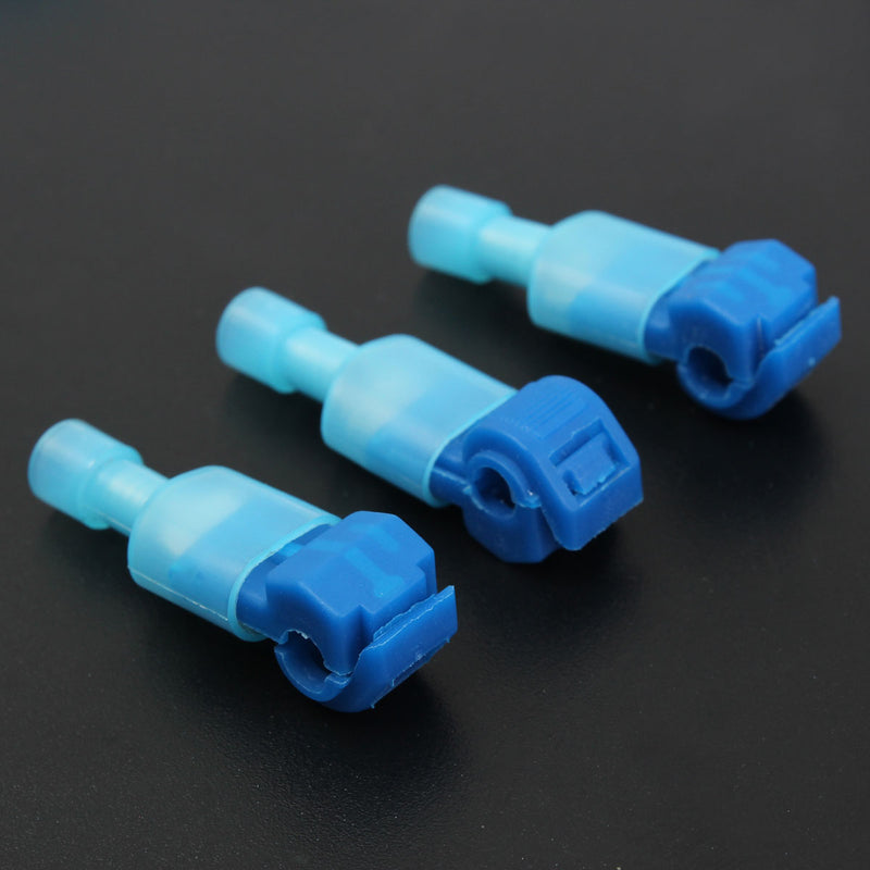 Excellway TC01 50pcs Blue Quick Splice Wire Terminal And Female Spade Connector Set