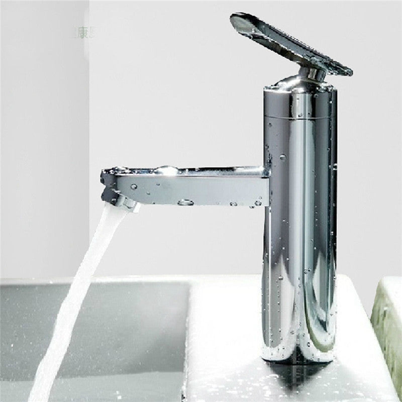 Bathroom Kitchen Basin Faucet Single Handle Deck Mounted Faucets Hot & Cold Water Mixer Taps