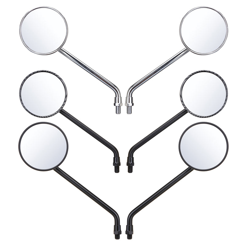 Diameter 85mm Retro Round Rearview Motorcycle Mirrors Long/Short Handle For Harley Davidson