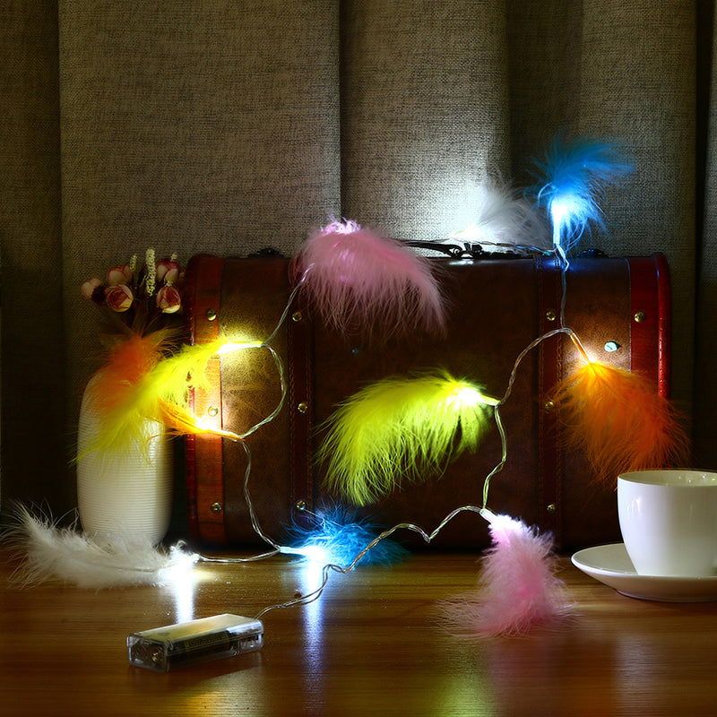 KCASA 1.2M 10 LED Feather String Lights Christmas Tree Pendant Lamps DIY Party Decoration