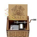 Hand Crank Wooden Engraved Queen Music Box Kids Christmas Ornament Gift 64*52mm