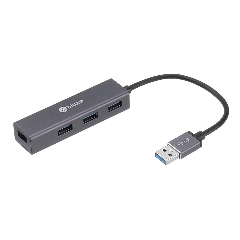 BIAZE HUB2 Aluminum Alloy USB 3.0 to 4-Port USB 3.0 OTG HUB Adapter 0.2M