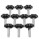 Suleve M8TS1 10Pcs M8 30mm Star Shape Head Thread Knurled Thumb Screw Clamping Grip Knob Screw