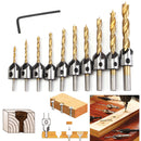 3-10mm HSS 5 Flute Countersink Drill Bit Set Carpentry Reamer Wood Working Chamfer Drill Bit