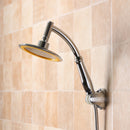 6 Inch Round Rainfall Shower Head Set Bathroom Sprayer Adjustable Extension Arm