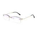Anti-blue-light & Anti-ultraviolet Trimmed Frameless Presbyopic Glasses Metal Reading Glasses