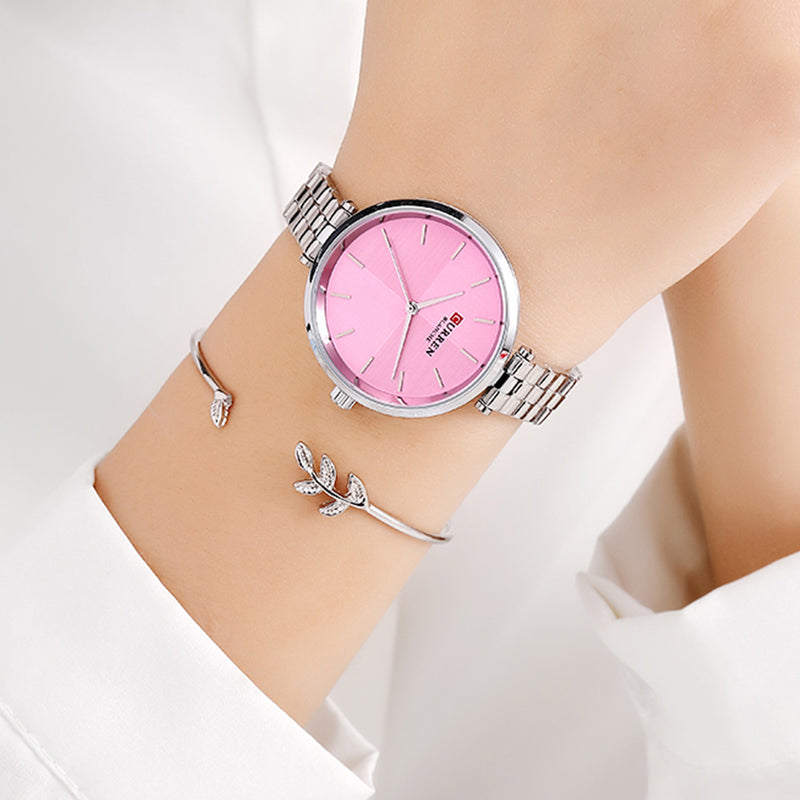 CURREN 9043 Simple Style Ladies Wrist Watch Stainless Steel Band Quartz Watches